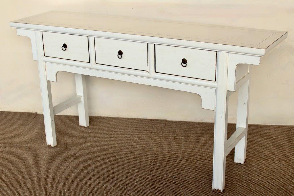 White 3 Drawer Console
